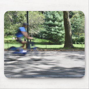 New York City Central Park Cyclist Photography NYC Mouse Pad
