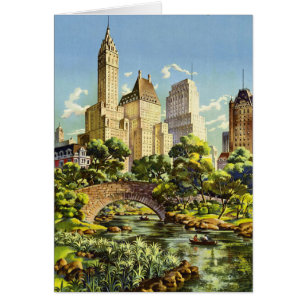 New York City Central Park Vintage Poster