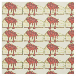 New York City Cherry Cheesecake Cheese Cake Slice Fabric