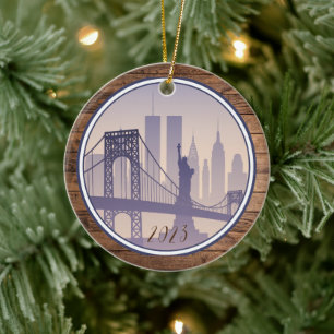 New York City Christmas - Custom Year Name  Ceramic Ornament