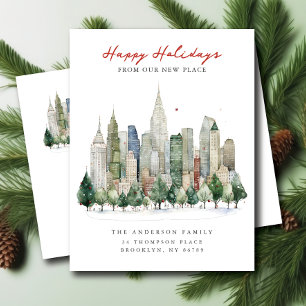 New York City Christmas New Address Announcement Postcard