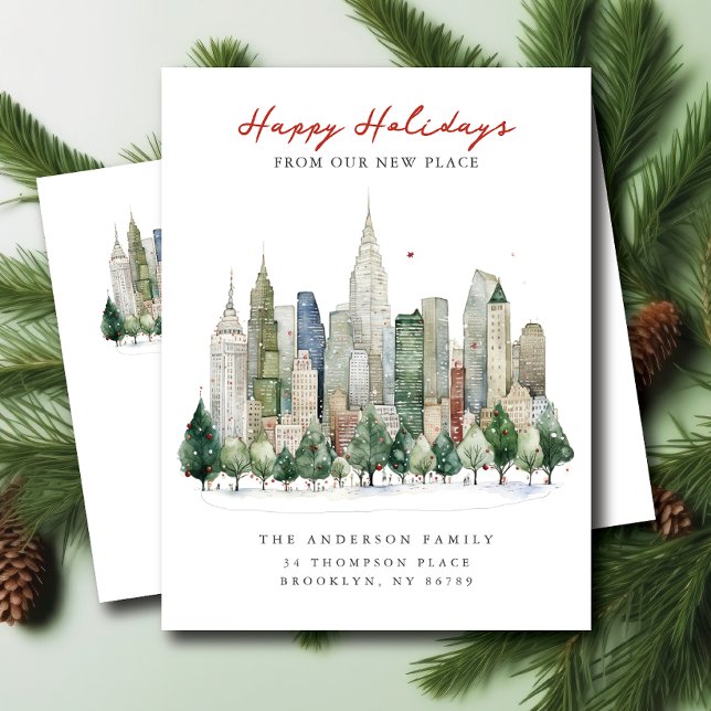 New York City Christmas New Address Announcement Postcard (Creator Uploaded)