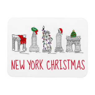 New York City Christmas NYC Holiday Landmarks Magnet