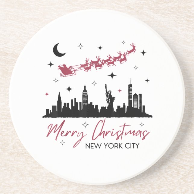 New York City Christmas Trip, Merry Christmas New  Coaster (Front)