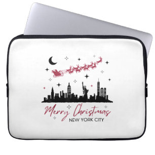 New York City Christmas Trip, Merry Christmas New Laptop Sleeve