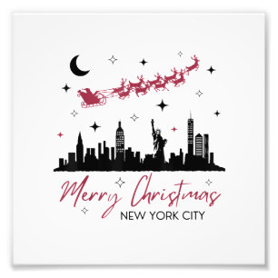 New York City Christmas Trip, Merry Christmas New  Photo Print