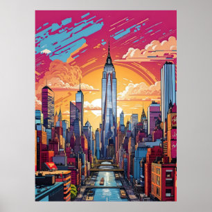 New York City Cityscape Landcape Poster