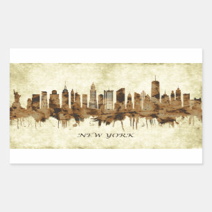 New York City Cityscape Rectangular Sticker