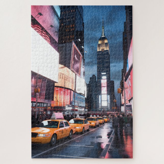 New York City Cityscape Vibrant Times Square Jigsaw Puzzle (Vertical)