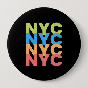 New York City Colourful Button