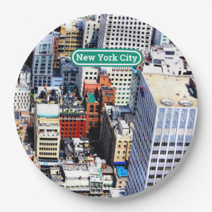 New York City colourful modern Paper Plate
