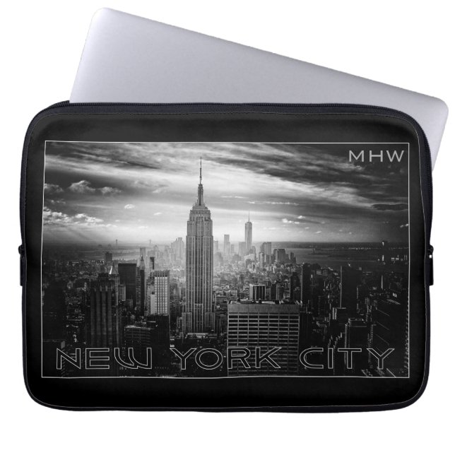 NEW YORK CITY custom monogram laptop sleeves (Front)