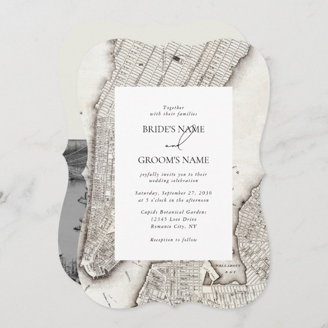 New York City Destination NYC Wedding Invitation (Front/Back)