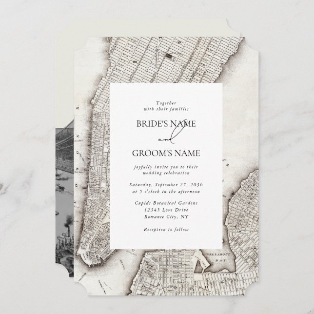 New York City Destination NYC Wedding Invitation (Front/Back)