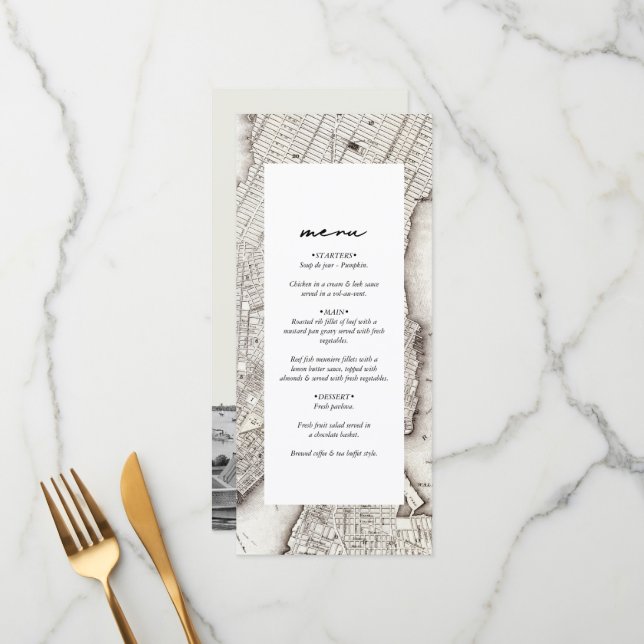 New York City Destination NYC Wedding Menu (Front/Back In Situ)
