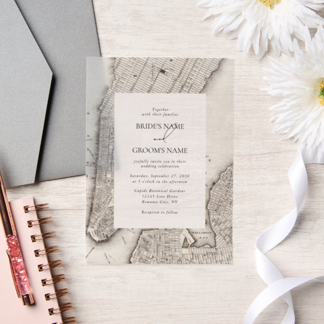 New York City Destination NYC Wedding Vellum Invitations (Wedding)