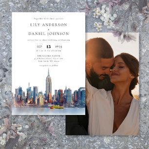 New York City Destination Photo Wedding Invitation