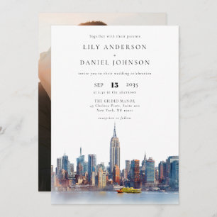 New York City Destination Photo Wedding Invitation
