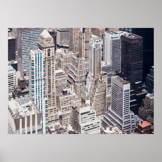 New York City diverse architecture, colour toned a Poster (Front)