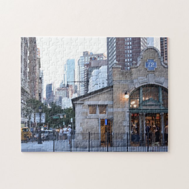 New York City Dusk Upper West Side 72nd Street NYC Jigsaw Puzzle (Horizontal)