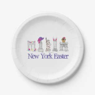 New York City Easter Landmarks Architecture NYC Paper Plate