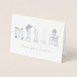 New York City Easter NYC Landmarks Buildings Foil Card