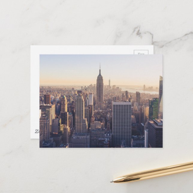 New York City Empire State Building Iconic Postcar Postcard (Front/Back In Situ)
