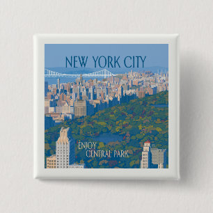 New York City   Enjoy Central Park 15 Cm Square Badge