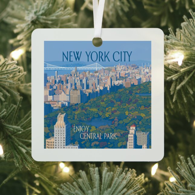 New York City | Enjoy Central Park Metal Tree Decoration (Insitu)