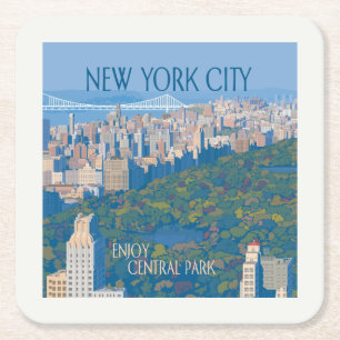 New York City   Enjoy Central Park Square Paper Coaster