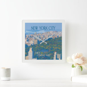 New York City Enjoy Central Park Square Wall Clock