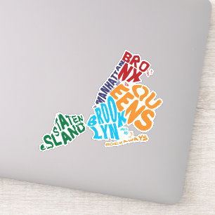 New York City Five Boroughs Word Art Map