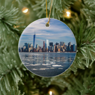 New York City Freedom Tower Skyline Ceramic Ornament