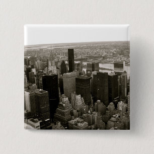 New York City from the Empire State Building 15 Cm Square Badge