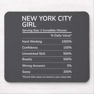 New York City Girl Funny New York Hometown _1 Mouse Pad
