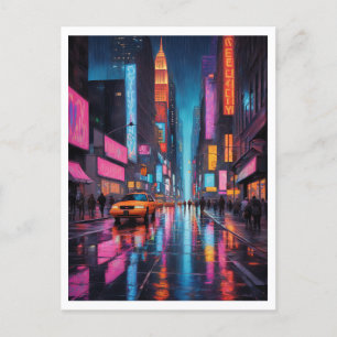 New York City Graphic Art Colourful Abstract View Postcard