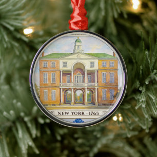 New York City Hall 1765 Metal Ornament