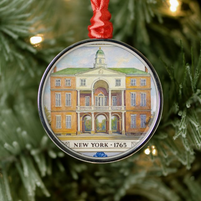 New York City Hall 1765 Metal Ornament (Tree)