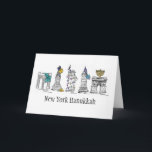 New York City Hanukkah Chanukah Holiday NYC<br><div class="desc">Holiday card featuring my original pen-and-ink "New York Hanukkah" illustration. Card includes the Chrysler Building, Empire State Building, Washington Square Arch, Brooklyn Bridge, and Statue of Liberty "dressed up" for the winter holidays. Don't see what you're looking for? Need help with customisation? Contact Rebecca to have something designed just for...</div>