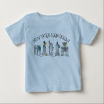 New York City Hanukkah NYC Jewish Holiday Chanukah Baby T-Shirt<br><div class="desc">Features an original pen-and-ink illustration of a row of classic New York City landmarks, "dressed up" for the holiday season. Great for anyone who lives in or loves NYC! This design is also available on other products. Lots of additional food prints are also available from this shop. Don't see what...</div>