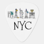 New York City Hanukkah NYC Jewish Holiday Chanukah Plectrum<br><div class="desc">Features an original pen-and-ink illustration of a row of classic New York City landmarks, "dressed up" for the holiday season. Great for anyone who lives in or loves NYC! Don't see exactly what you're looking for? Need help with customisation? Click "rebeccaheartsny" (upper right corner) then "contact this designer" to have...</div>