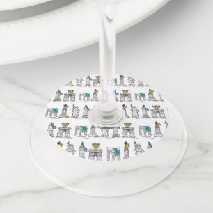 New York City Hanukkah NYC Jewish Holidays Wine Glass Tag