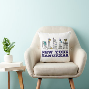New York City Hanukkah NYC Landmarks Chanukah Cushion