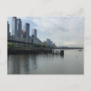 New York City Hudson River Reflection NYC Photo Postcard