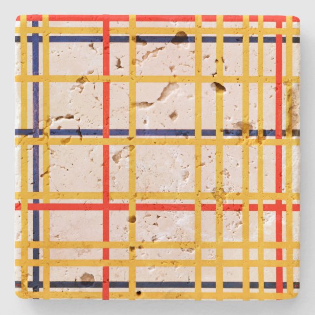 New York City I | Piet Mondrian | Stone Coaster (Front)