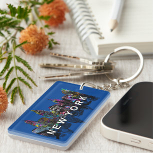New York City in graffiti Keychain