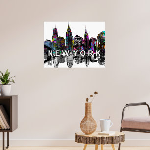 New York City in graffiti Poster