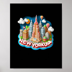 New York City In Usa Sticker  Poster