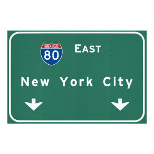 New York City Interstate Highway Freeway Road Sign