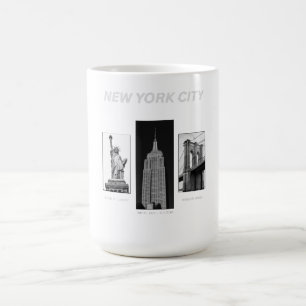 New York City Landmarks Black White Urban Illustra Coffee Mug